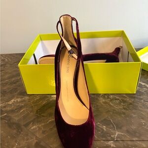 Gianni Bini Deep Burgundy Velvet Heels